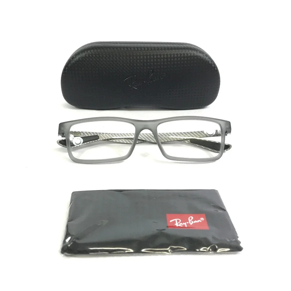 Ray-Ban Eyeglasses Frames RB8901 5244 Demi Gloss Gray Carbon Fiber 55-17-145